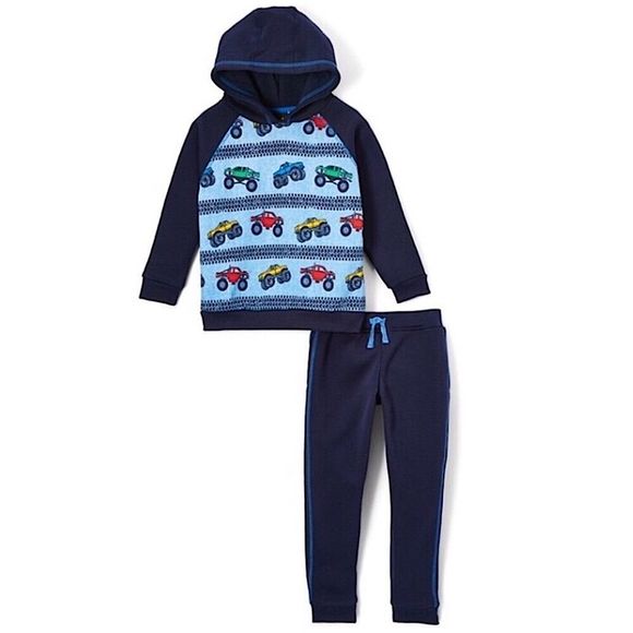 Two Piece Truck and Car Hooded Sweatshirt & Sweatpants Set Brand New Outfit